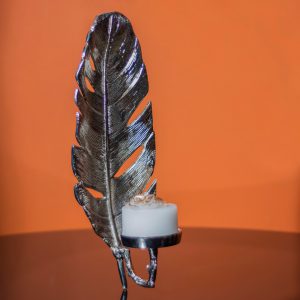 شمعدان رومیزی طرح برگ - شمع دکوری - گونای هوم - دکوراسیون - تزئینی - شمعدان