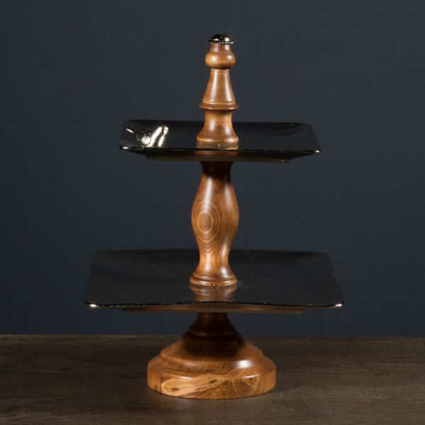 شیرینی خوری مربعی دوطبقه گنجشک دار