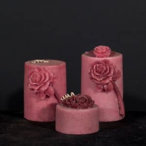 ست شمع گلدار - شمع دکوری - گونای هوم - دکوراسیون - تزئینی - شمعدان